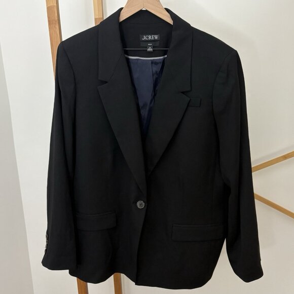 J.Crew Willa Italian City Wool Blazer Jacket Plus Size 20 Black BK020 - Picture 2 of 13